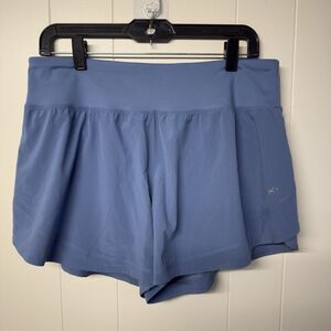 Freely Athletics Drawstring Active Tennis Running Shorts Lined Blue Women L EUC